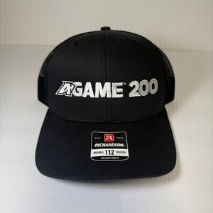 Richardson 112 Trucker Hat Black A GAME 200 Winner Snapback Mesh Cap Mens